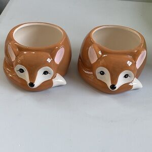 Charming Fox Ceramic Planters - Brown